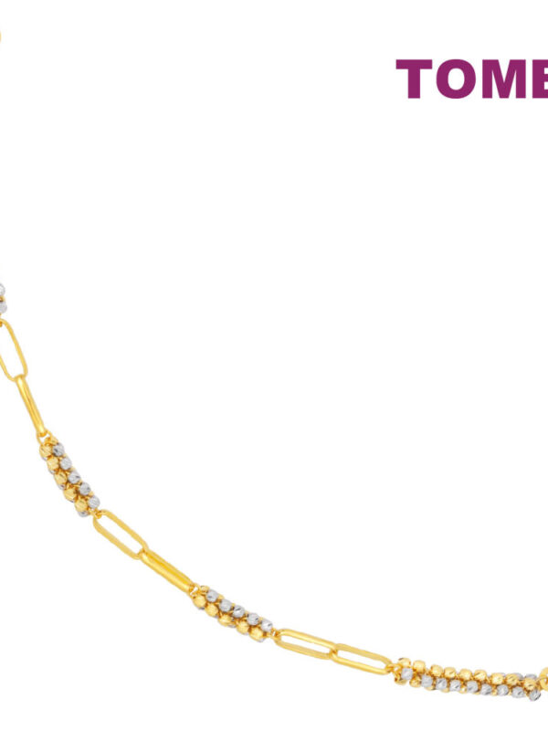 TOMEI Dual-Tone Laser Bead Linked Bracelet, Yellow Gold 916