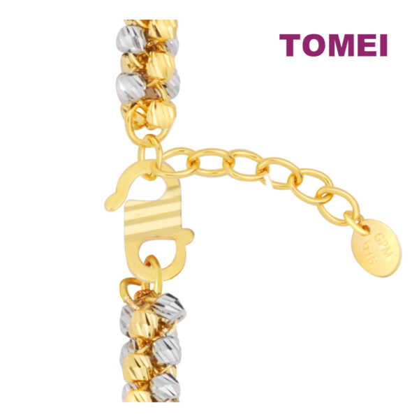 TOMEI Dual-Tone Laser Bead Linked Bracelet, Yellow Gold 916