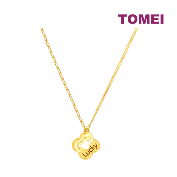 TOMEI Lucky Clover Necklace, Yellow Gold 999