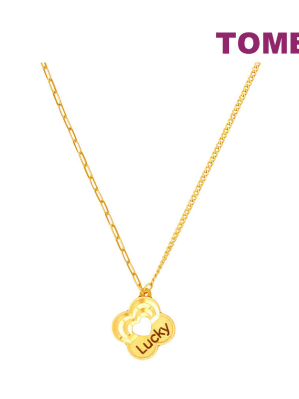 TOMEI Lucky Clover Necklace, Yellow Gold 999