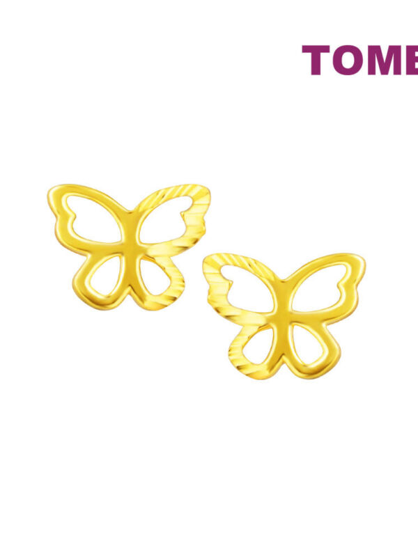 TOMEI Butterfly Earrings, Yellow Gold 999