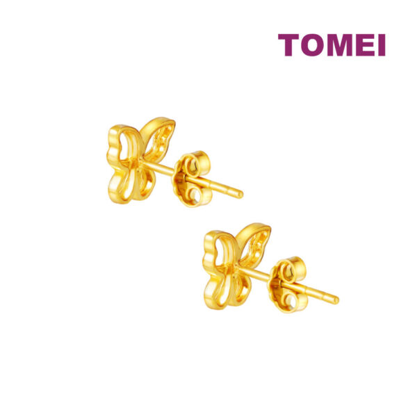 TOMEI Butterfly Earrings, Yellow Gold 999