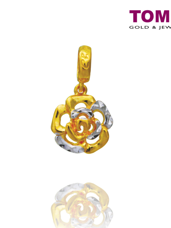 Dual-Tone Flower Chomel Charm | Light of My Life | Tomei Yellow Gold 916 (22K)
