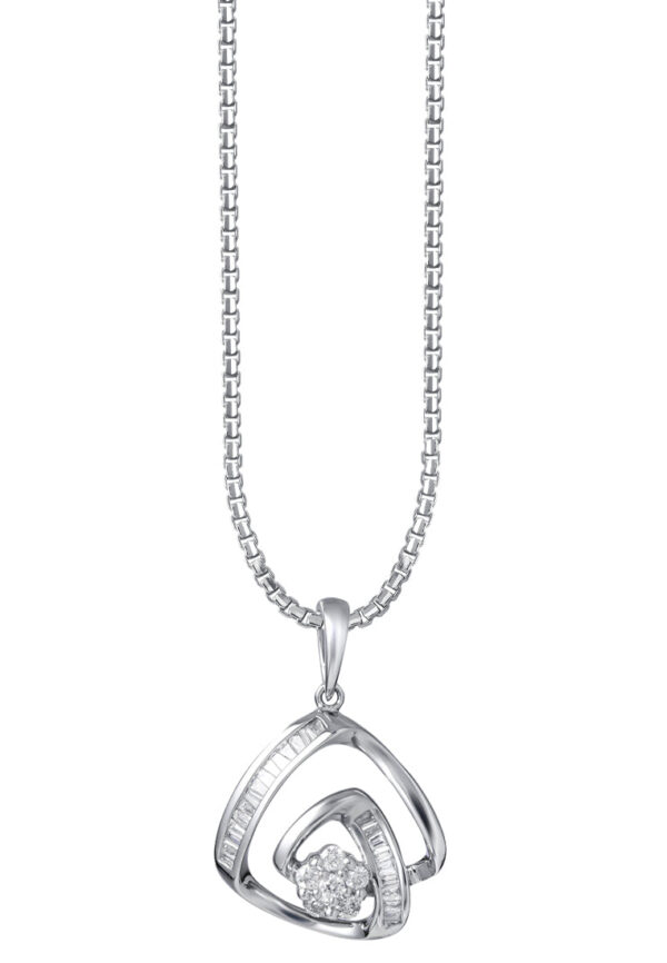 TOMEI Diamond Pendant, White Gold 750