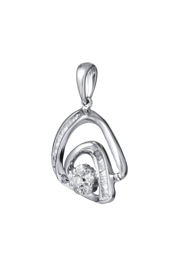 TOMEI Diamond Pendant, White Gold 750