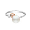 TOMEI Pearlette Ring, White+Rose Gold 375