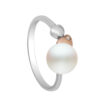 TOMEI Pearlette Ring, White+Rose Gold 375