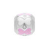 TOMEI Pink & White Ribbon Charm, White Gold 585