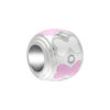TOMEI Pink & White Ribbon Charm, White Gold 585