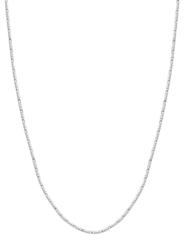 TOMEI Cylinder Link Necklace, White Gold 750