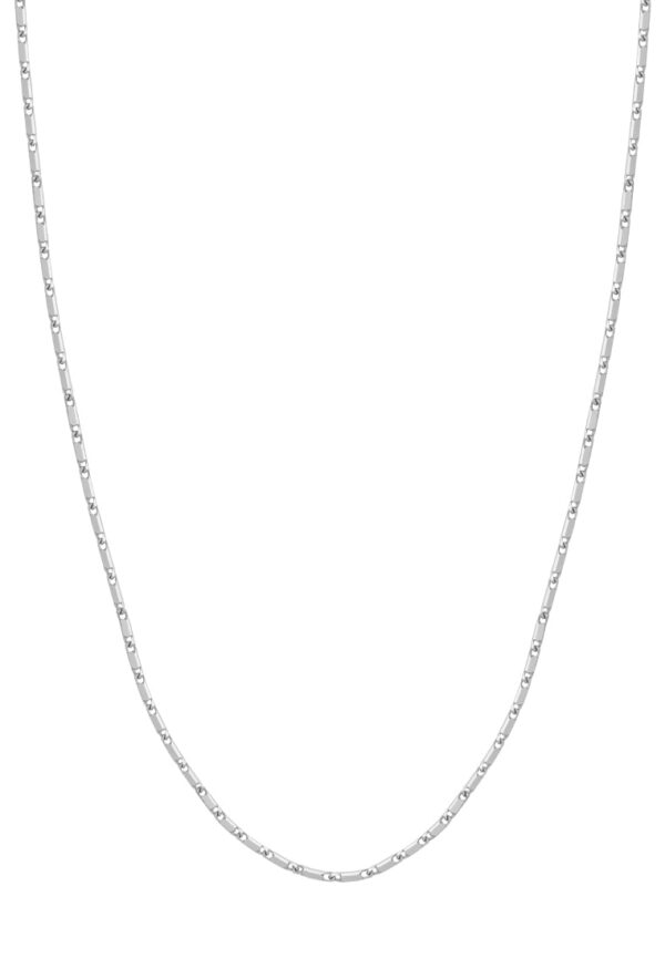 TOMEI Cylinder Link Necklace, White Gold 750