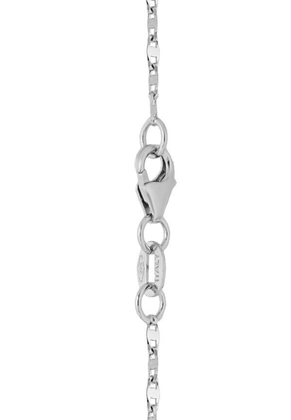 TOMEI Flated Necklace, White Gold 375