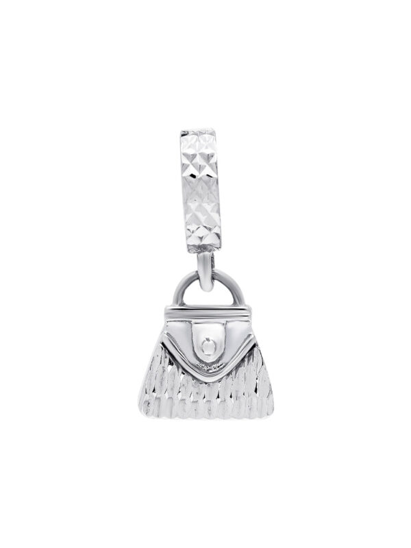 TOMEI Dangling Handbag Charm, White Gold 585