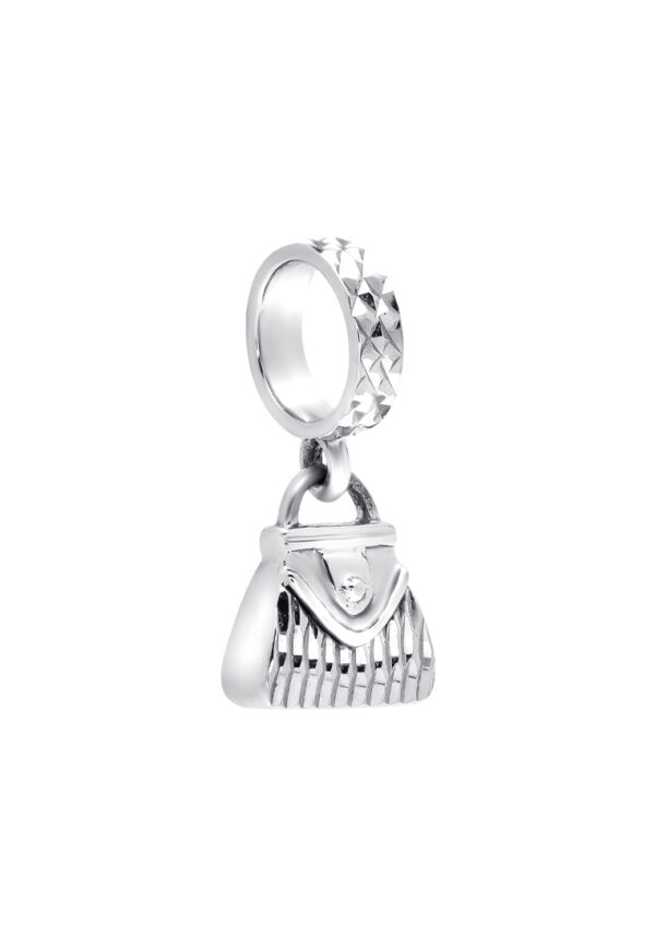 TOMEI Dangling Handbag Charm, White Gold 585