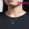 TOMEI Diamond Pendant Set, White Gold 375