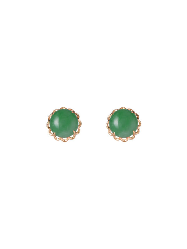 TOMEI Green Jade Blooming Earrings, Yellow Gold 750