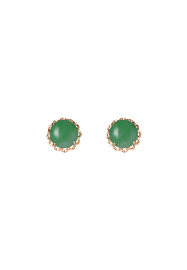 TOMEI Green Jade Blooming Earrings, Yellow Gold 750