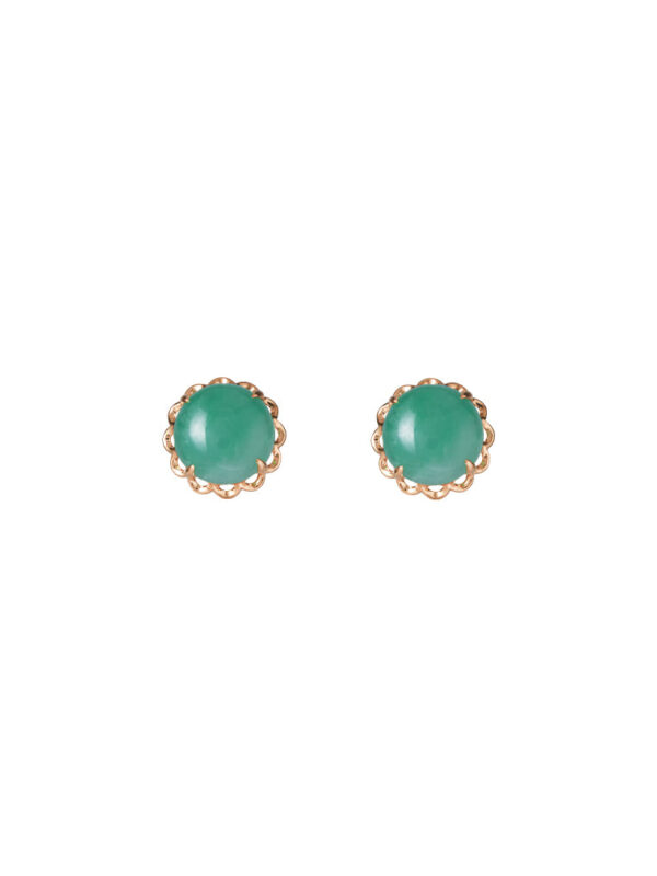 TOMEI Green Jade Blooming Earrings, Yellow Gold 750