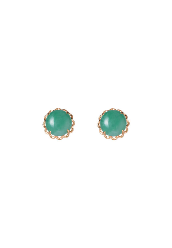 TOMEI Green Jade Blooming Earrings, Yellow Gold 750