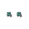 TOMEI Green Jade Circular Earrings, White Gold 750
