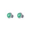 TOMEI Green Jade Circular Earrings, White Gold 750