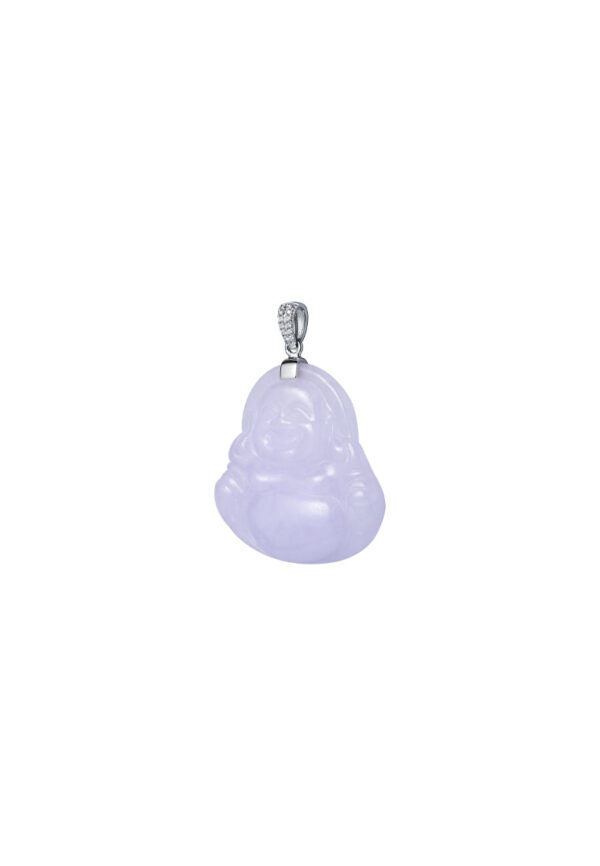 TOMEI Lilac Jade Buddha Pendant, White Gold 750