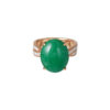 TOMEI Elliptical Jade Diamond Ring, White/Yellow Gold 750