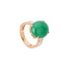 TOMEI Elliptical Jade Diamond Ring, White/Yellow Gold 750