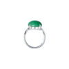 TOMEI Elliptical Jade Diamond Ring, White/Yellow Gold 750