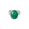 TOMEI Elliptical Jade Diamond Ring, White/Yellow Gold 750