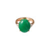 TOMEI Elliptical Jade Diamond Ring, White Gold 750
