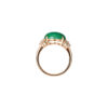 TOMEI Elliptical Jade Diamond Ring, White Gold 750