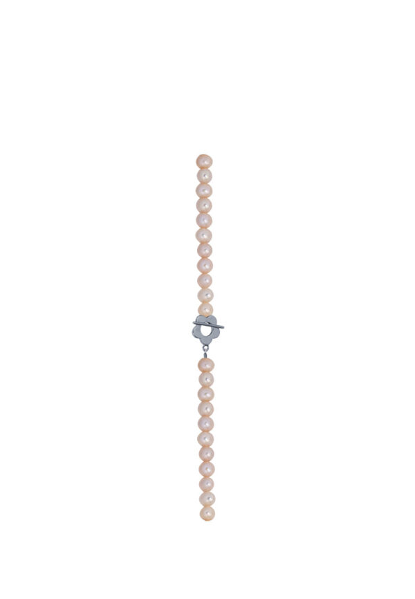 TOMEI Natural Pink Tone Pearl Necklace, White Gold 585