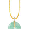 TOMEI Circle Of Compleness Jade Pendant, White/Yellow Gold 750