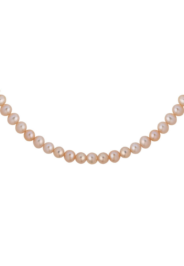 TOMEI Natural Pink Tone Pearl Necklace, White Gold 585