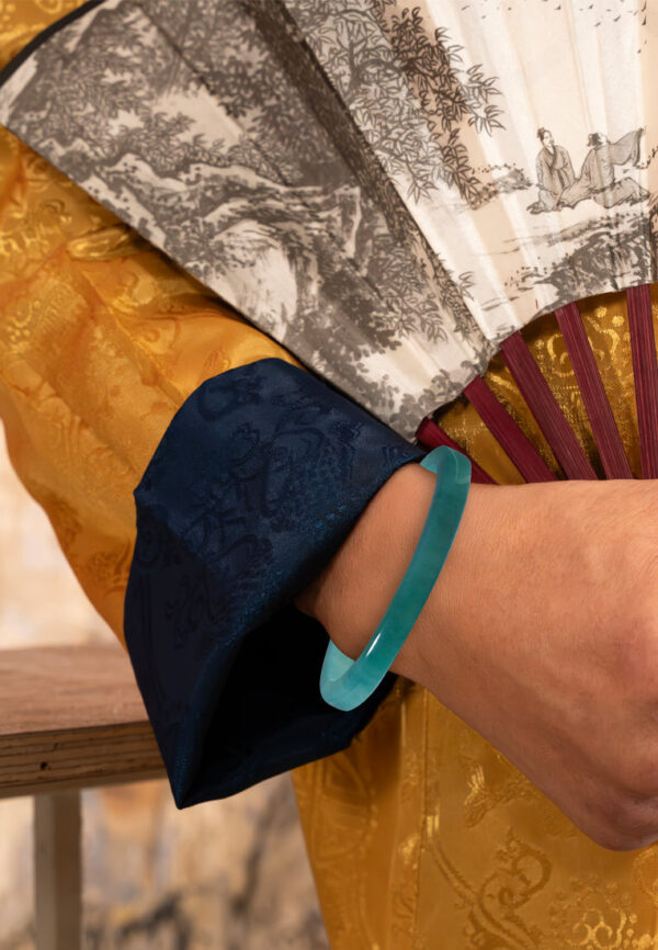 TOMEI Natural Jade Square Bangle I Unisex