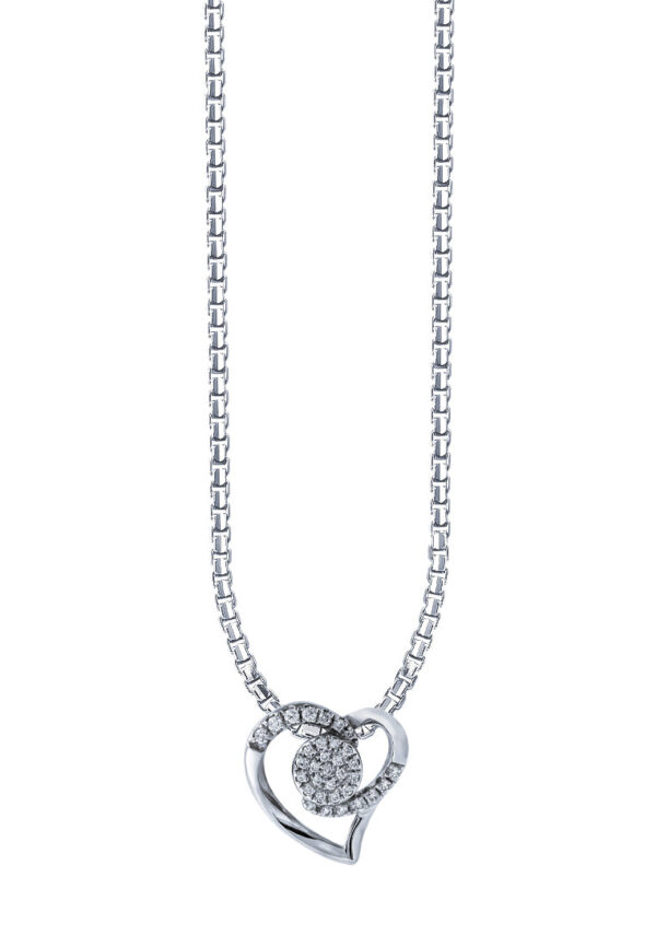 TOMEI Espoir Diamond Pendant, White Gold 375