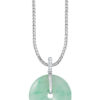 TOMEI Circle Of Compleness Jade Pendant, White/Yellow Gold 750
