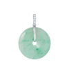 TOMEI Circle Of Compleness Jade Pendant, White/Yellow Gold 750