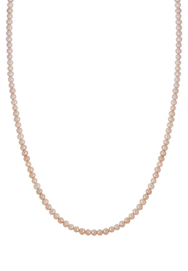 TOMEI Natural Pink Tone Pearl Necklace, White Gold 585