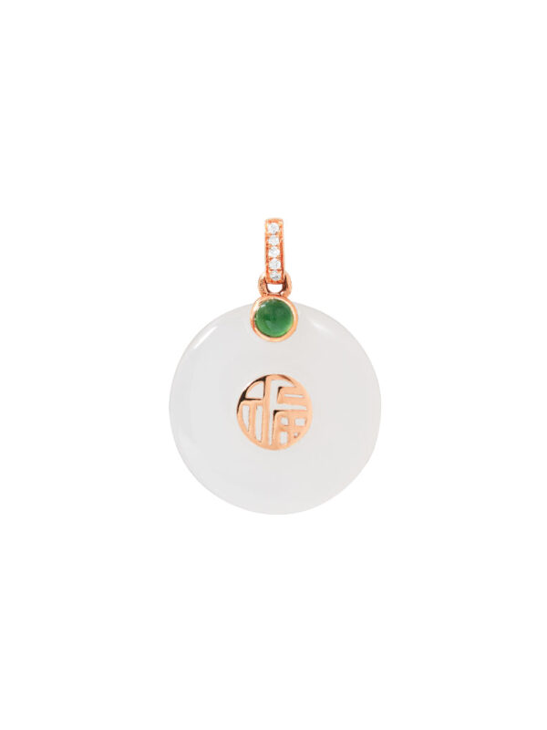 TOMEI Nephrite Collection Pendant, Rose Gold 750