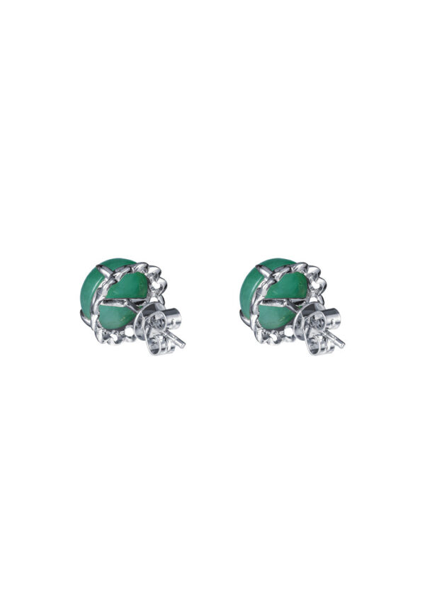 TOMEI Green Jade Blooming Earrings, White Gold 750