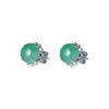 TOMEI Green Jade Blooming Earrings, White Gold 750