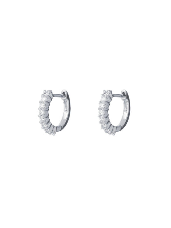 TOMEI Loop Earrings, Diamond White Gold 750