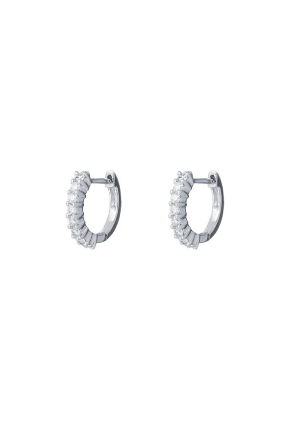TOMEI Loop Earrings, Diamond White Gold 750