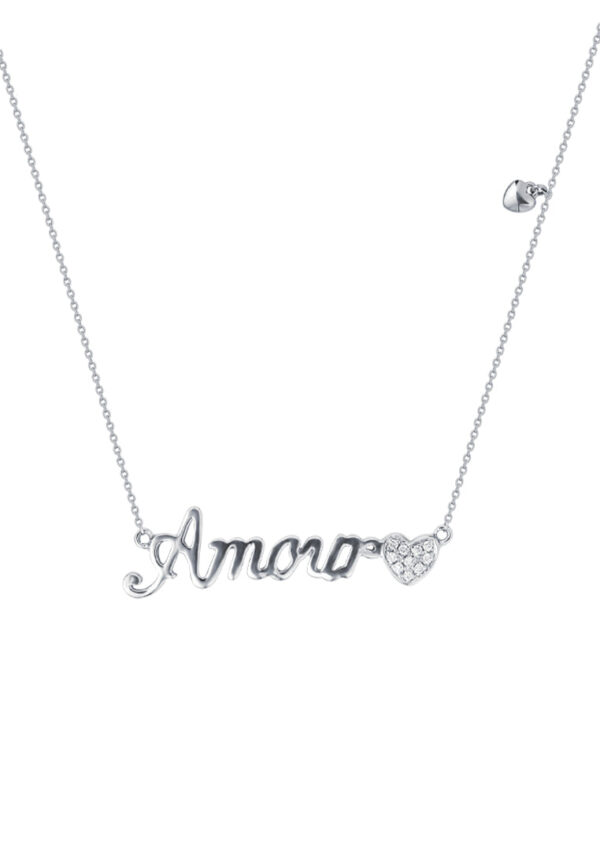 TOMEI Amour Diamond Necklace, White Gold 375