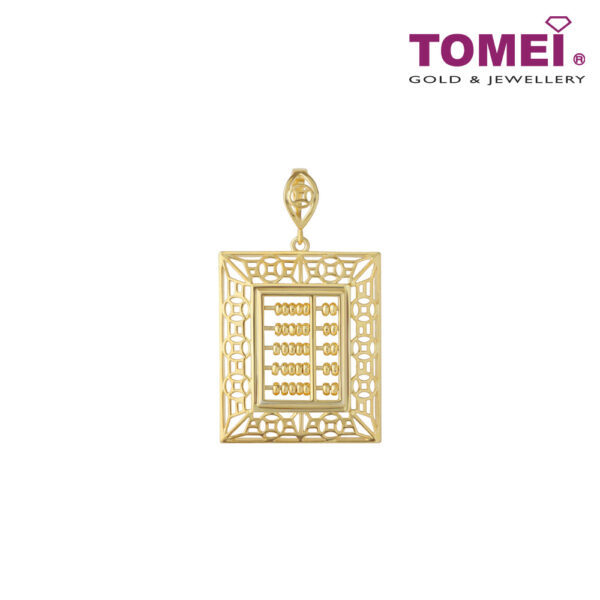 TOMEI Coin Framed Abacus Pendant, Yellow Gold 916
