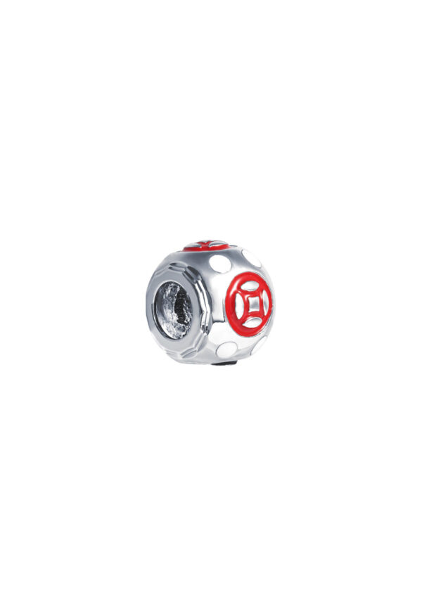 TOMEI Coin Painted Charm, White Gold 585