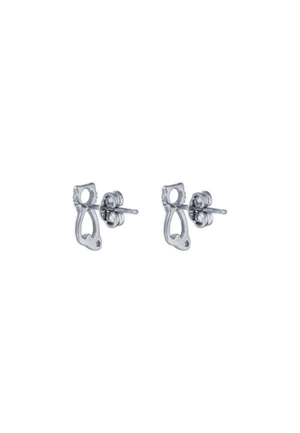 TOMEI Kitten Earrings, White Gold 585