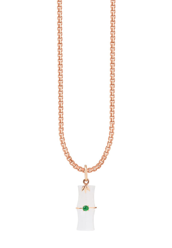 TOMEI Nephrite Collection Pendant, Rose Gold 750